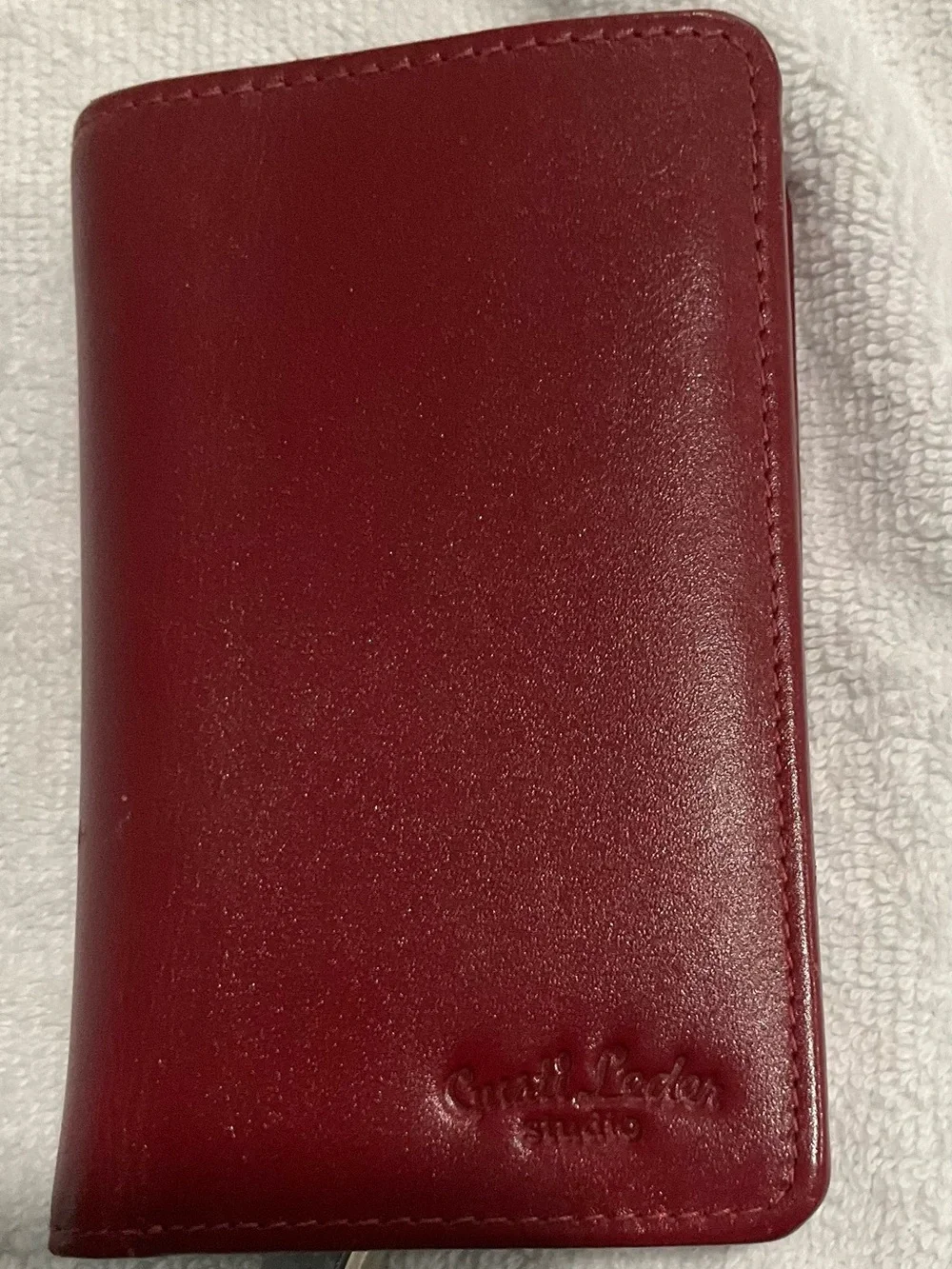 Red Leather Card Holder Wallet -